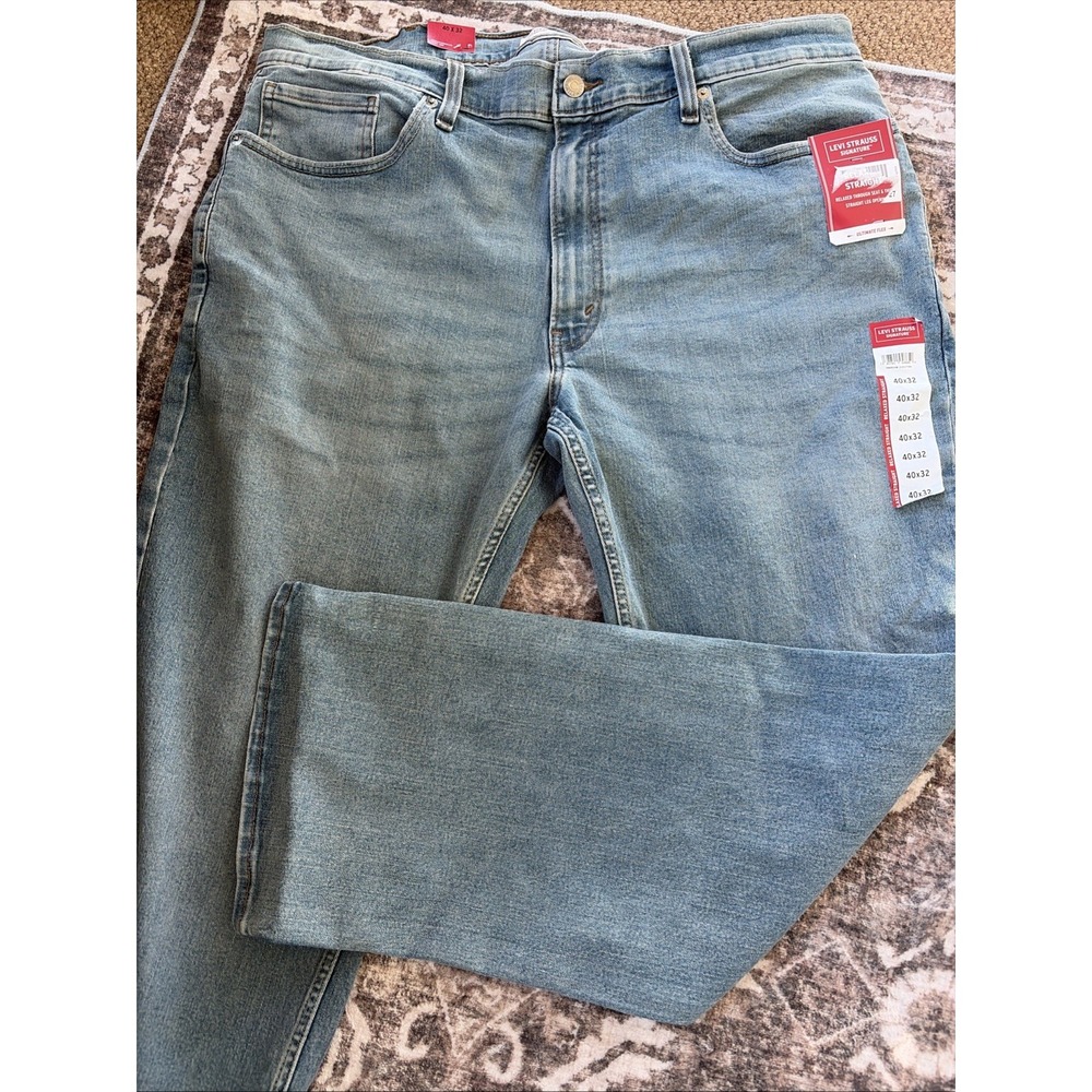 Levi Strauss Signature Men's Jeans - Regular Fit - 40x32 - Blue - 40" Waist